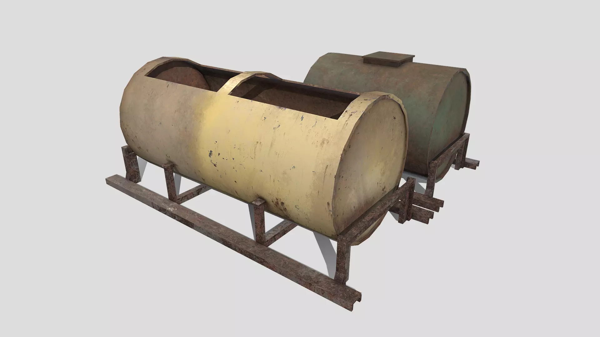 Old Tank Low-poly 3D model_0