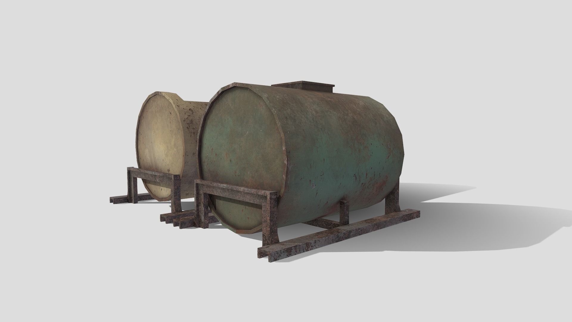 Old Tank Low-poly 3D model_2
