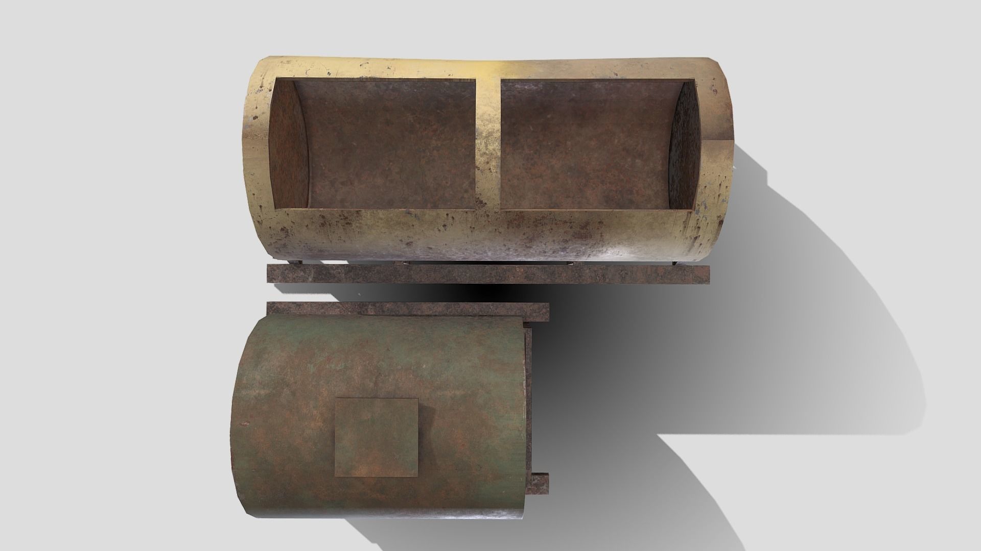 Old Tank Low-poly 3D model_10