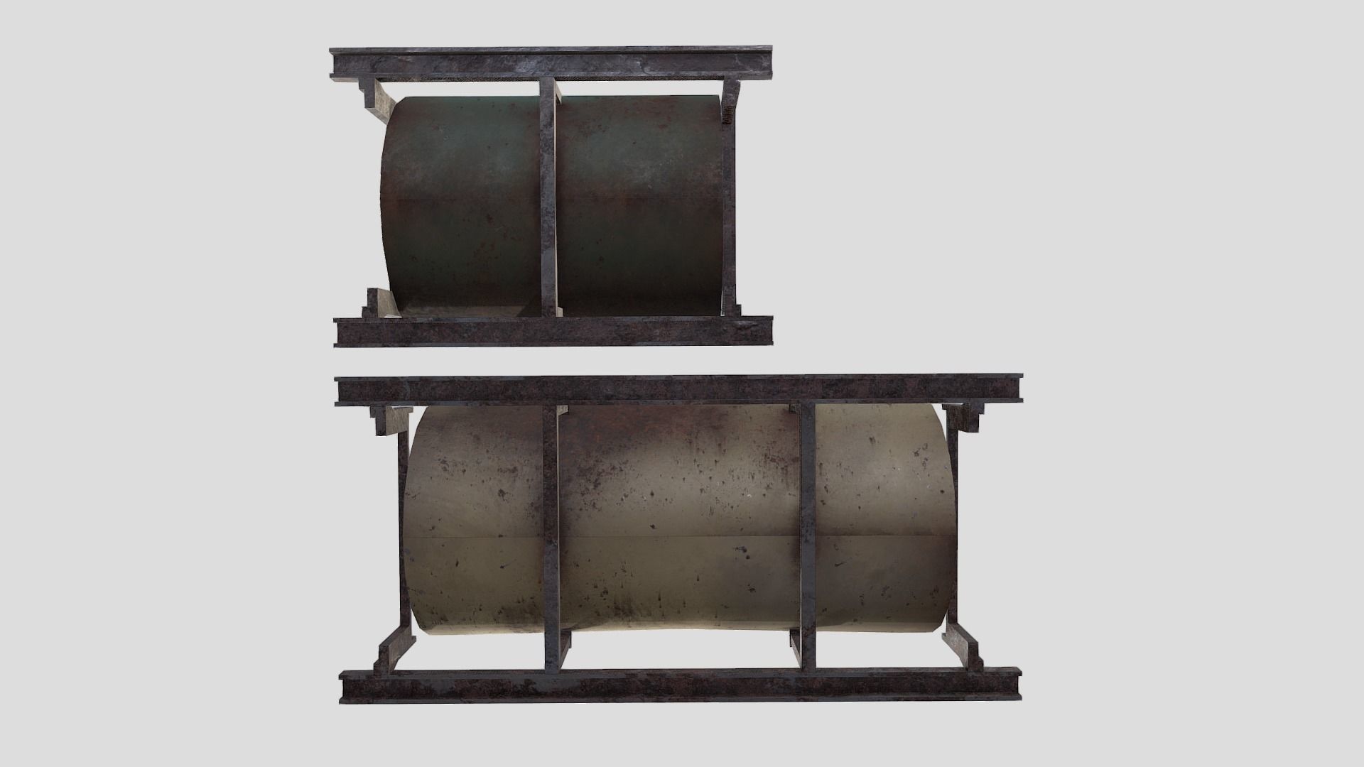 Old Tank Low-poly 3D model_1