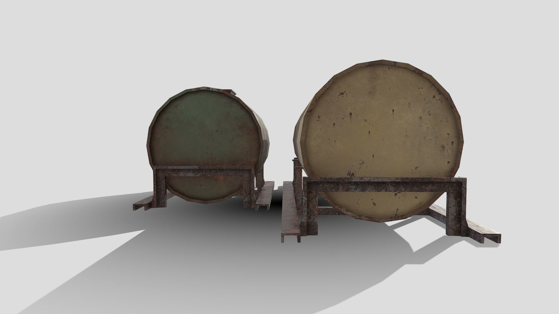 Old Tank Low-poly 3D model_8