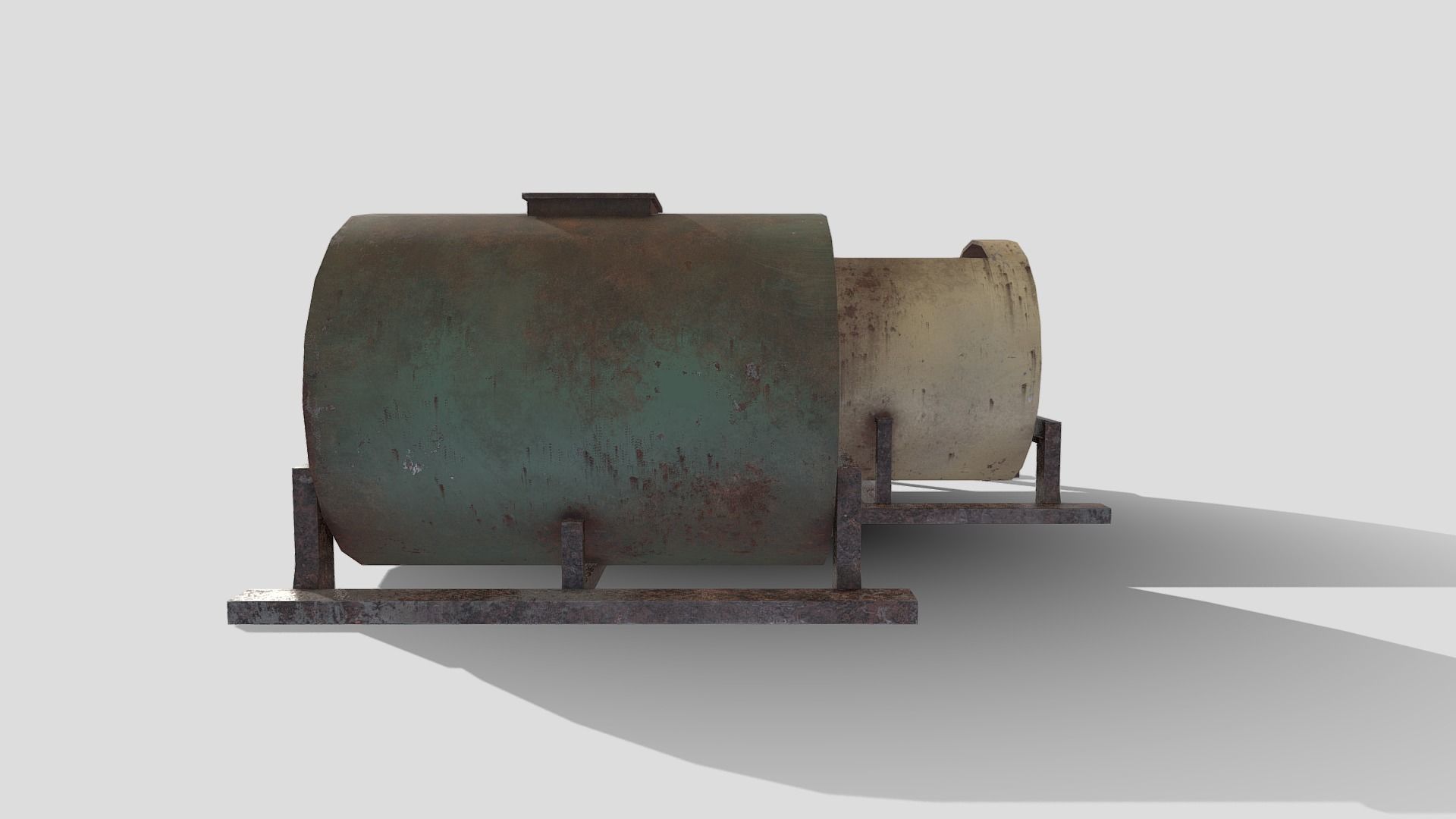 Old Tank Low-poly 3D model_7