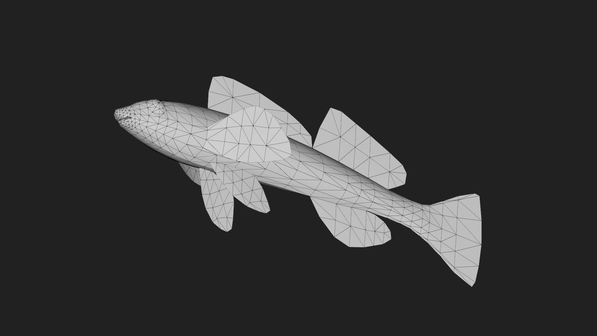 Logperch Low-poly 3D model_5