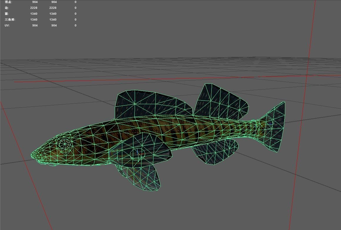 Logperch Low-poly 3D model_6