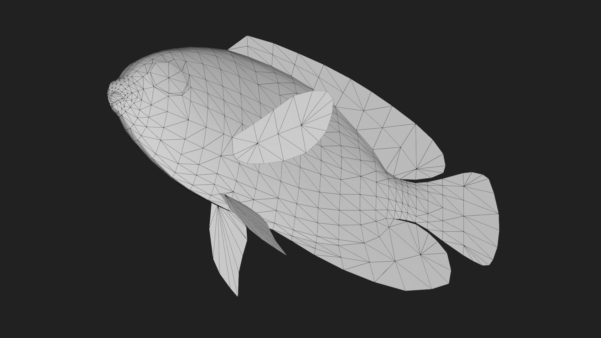 Bass fish Low-poly 3D model_5