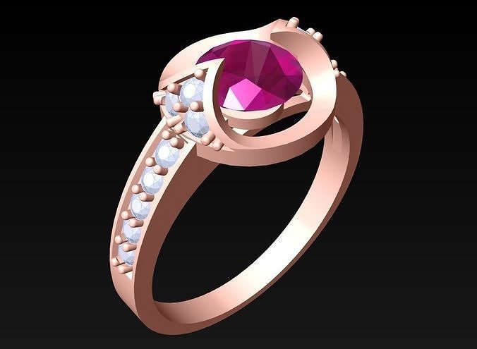 Diamond Ring - Womens Rings - N2140 3D print model