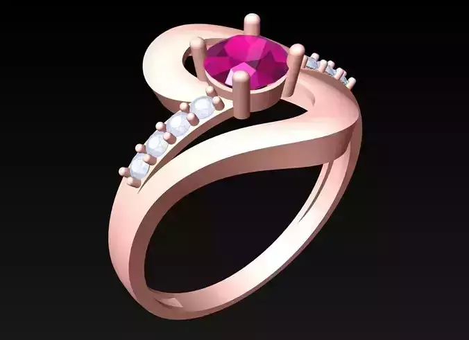 Diamond Ring - Womens Rings - N2152 3D print model