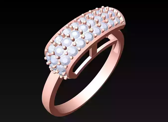 Diamond Ring - Womens Rings - N2180 3D print model