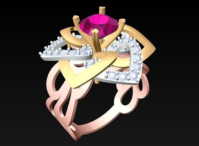 Diamond Ring - Womens Rings - N2190 3D print model