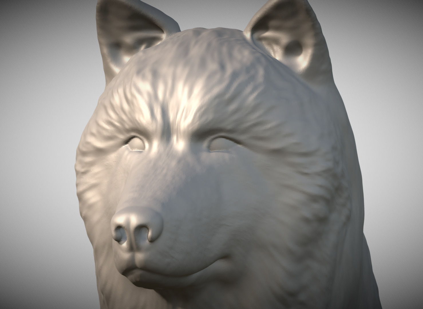 Alaskan Malamute dog head for 3D printing 3D print model_1