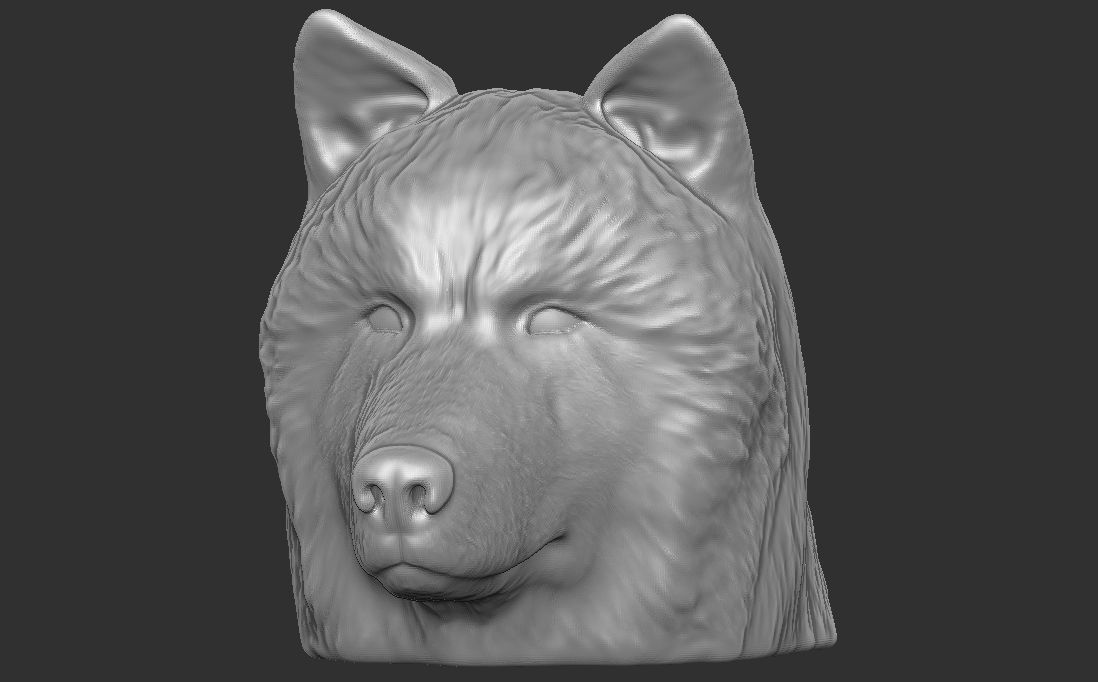 Alaskan Malamute dog head for 3D printing 3D print model_3