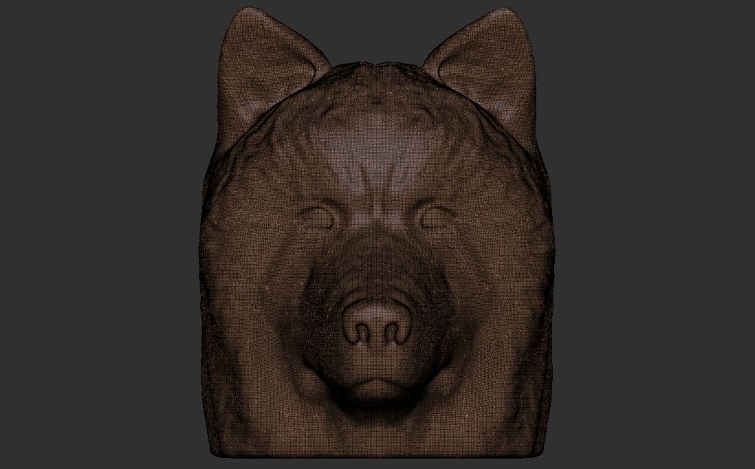 Alaskan Malamute dog head for 3D printing 3D print model_22