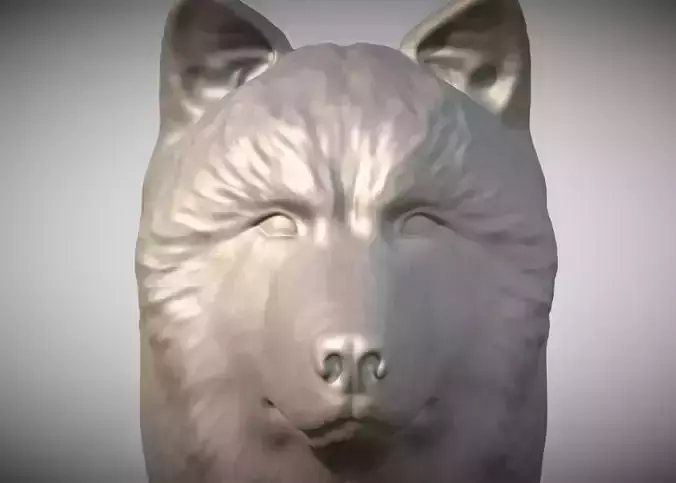 Alaskan Malamute dog head for 3D printing