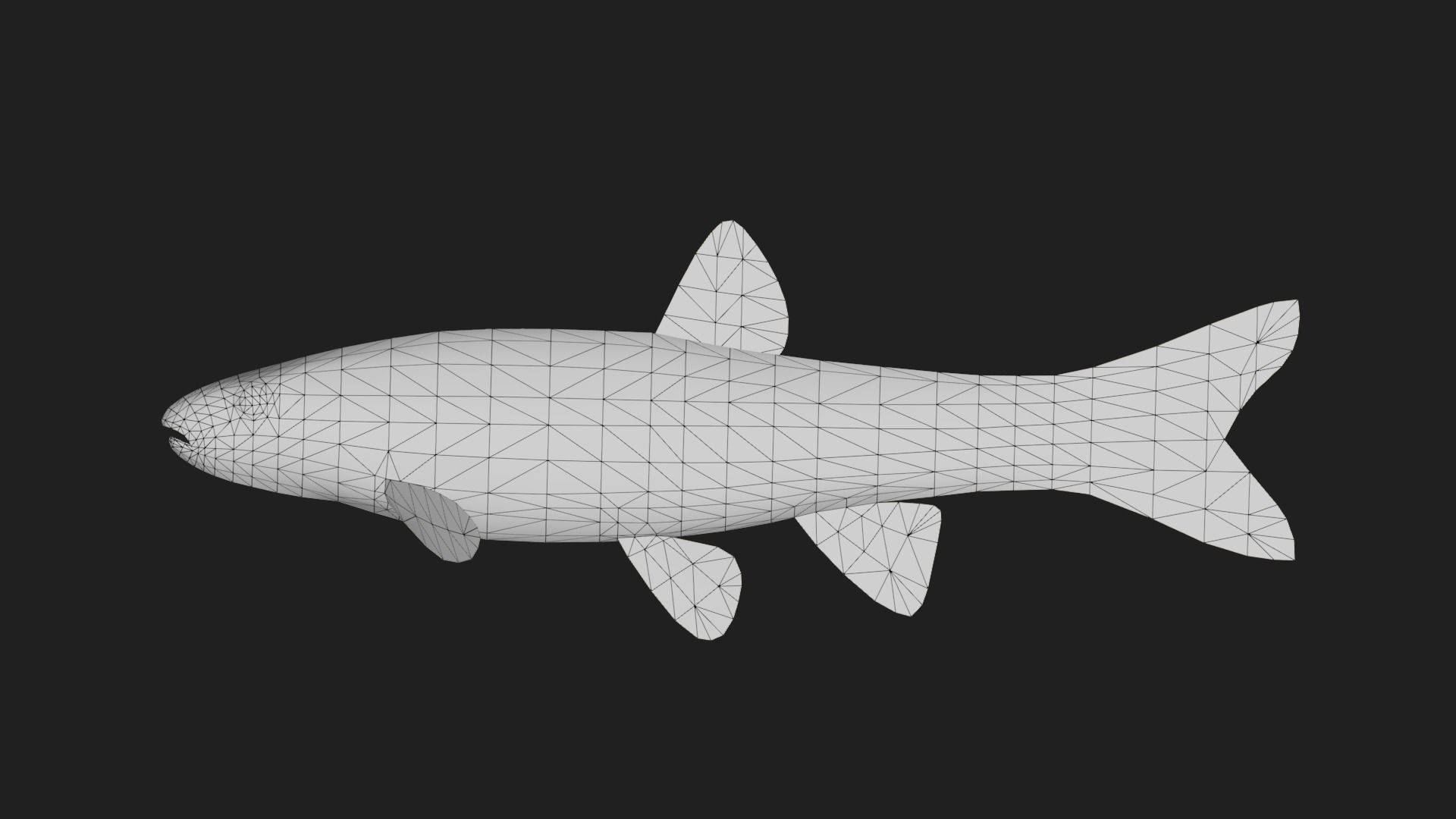 Carp fish Low-poly 3D model_1