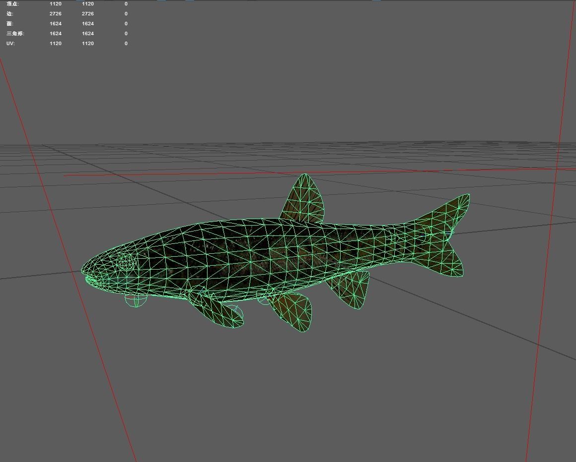 Carp fish Low-poly 3D model_2