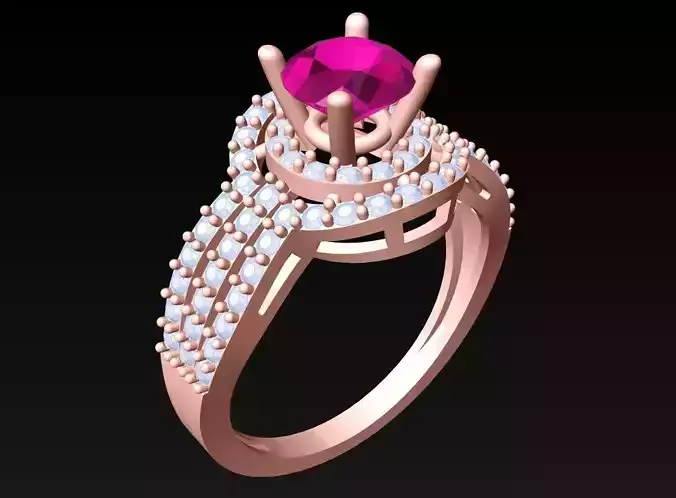 Diamond Ring - Womens Rings - N2256 3D print model