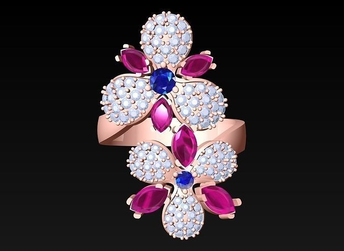Diamond Ring - Womens Rings - N2348 3D print model