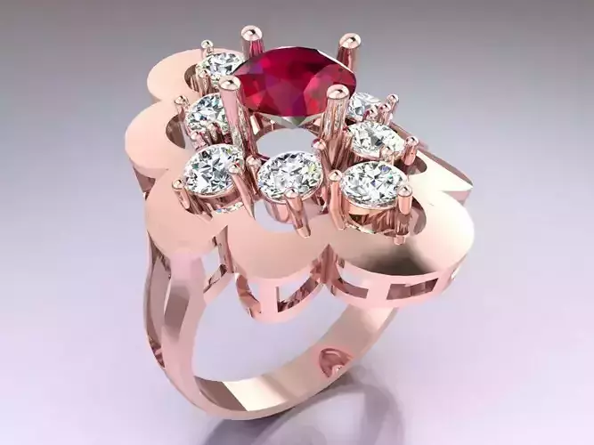 Diamond Ring - Womens Rings - N2349 3D print model