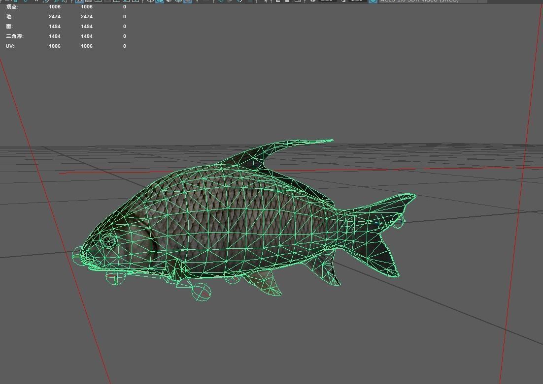 Carp fish Low-poly 3D model_2