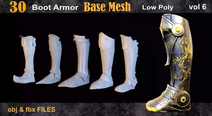30 Boot armor Base Mesh vol 6 
