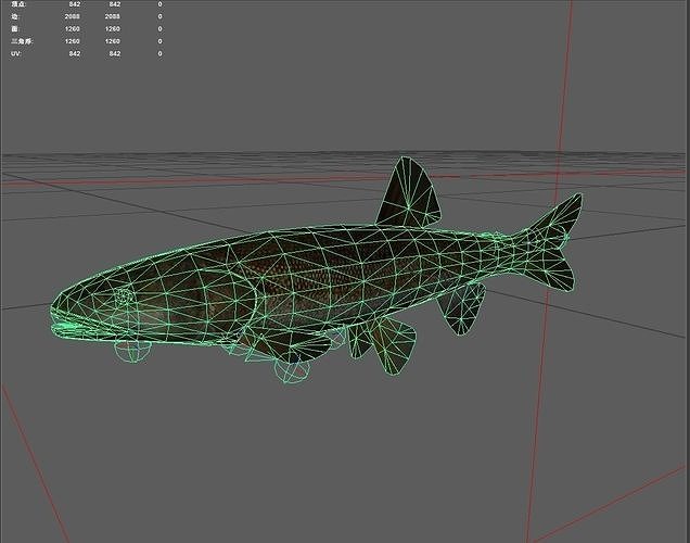 Carp fish Low-poly 3D model 3