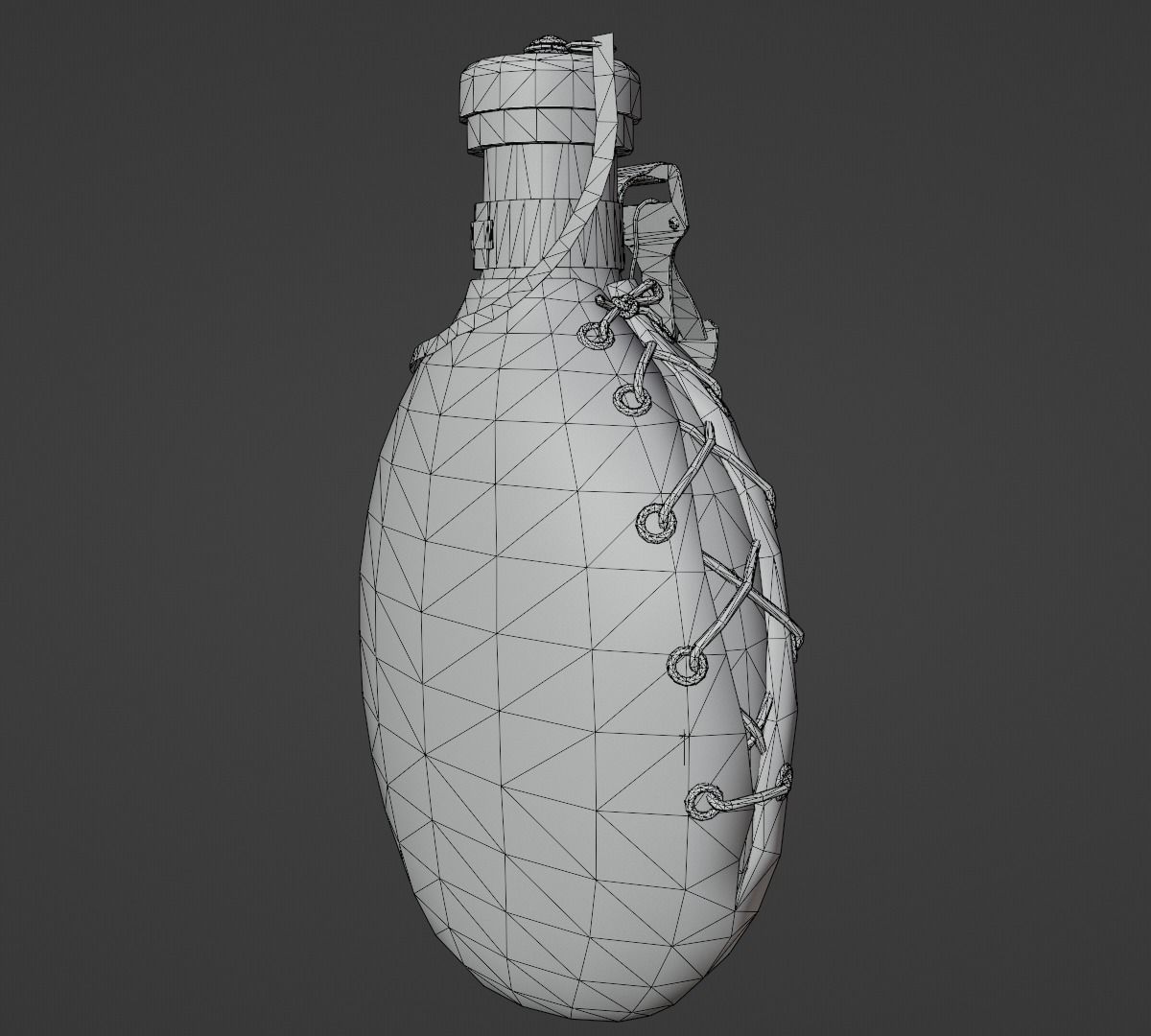 Vintage Military Water Flask - Low poly Game-ready PBR 3D Model Low-poly 3D model_27