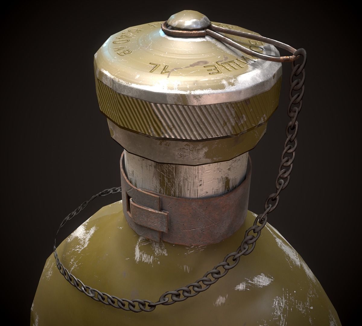 Vintage Military Water Flask - Low poly Game-ready PBR 3D Model Low-poly 3D model_13