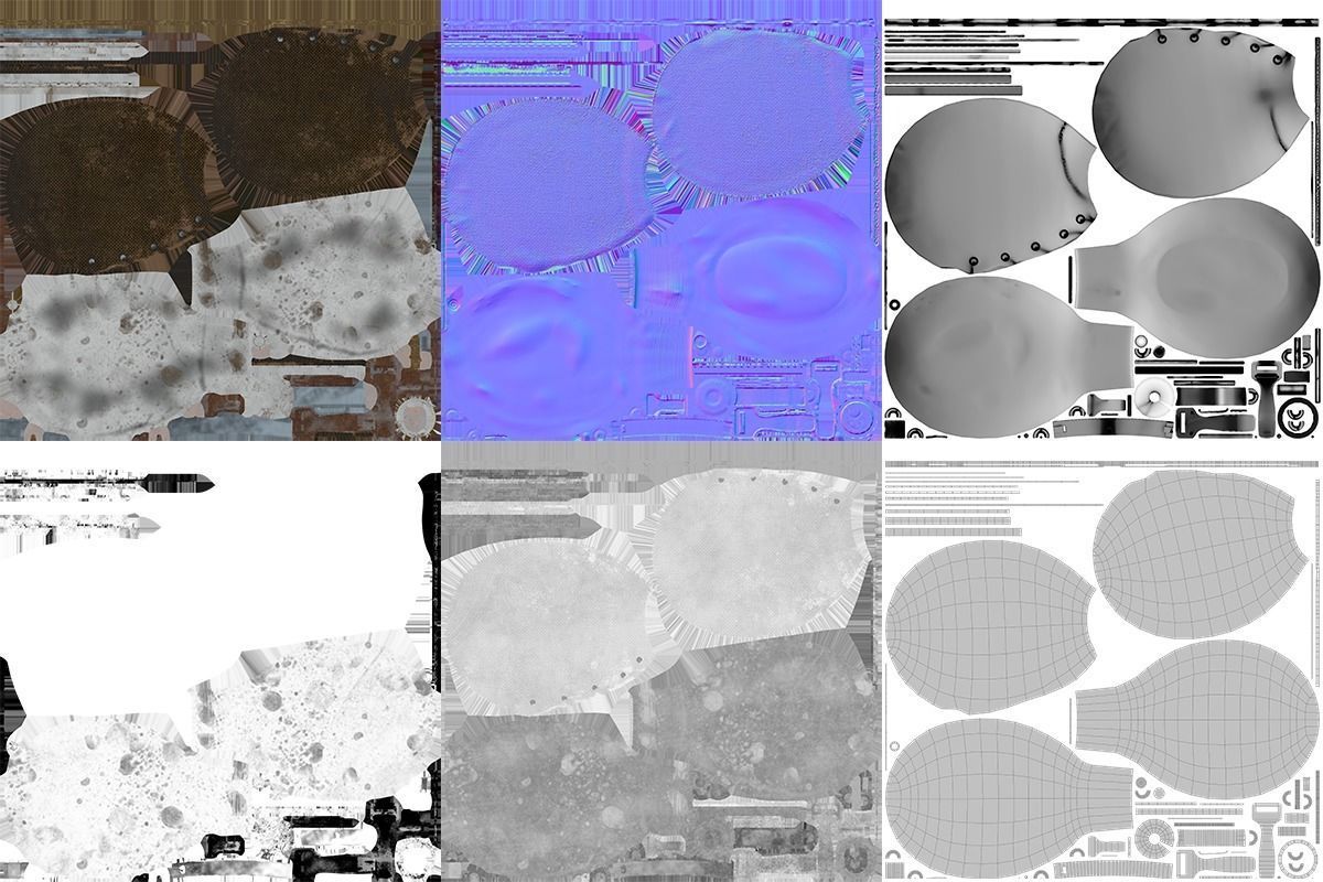 Vintage Military Water Flask - Low poly Game-ready PBR 3D Model Low-poly 3D model_30