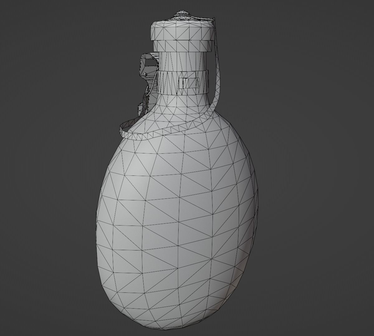 Vintage Military Water Flask - Low poly Game-ready PBR 3D Model Low-poly 3D model_25