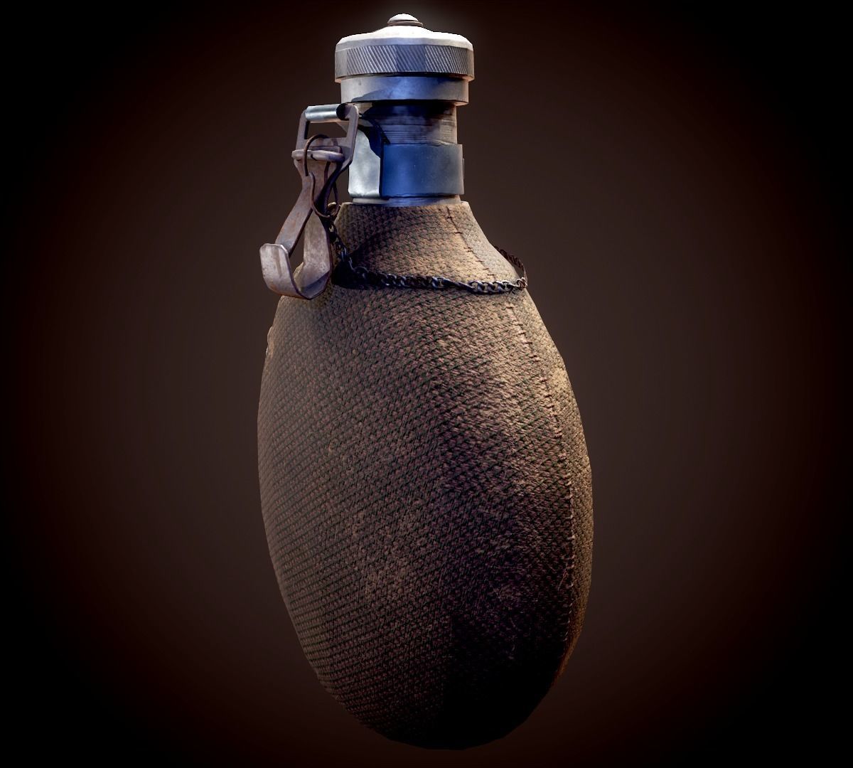 Vintage Military Water Flask - Low poly Game-ready PBR 3D Model Low-poly 3D model_19