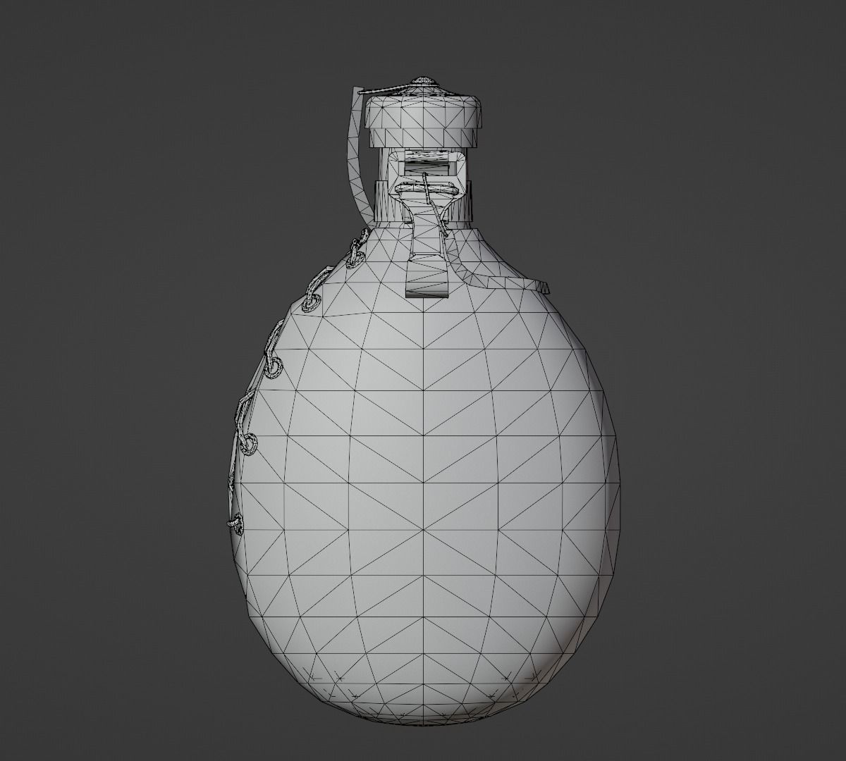 Vintage Military Water Flask - Low poly Game-ready PBR 3D Model Low-poly 3D model_28