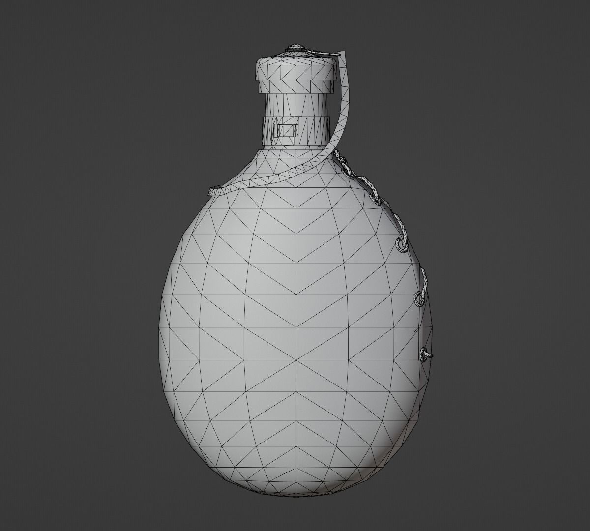 Vintage Military Water Flask - Low poly Game-ready PBR 3D Model Low-poly 3D model_29