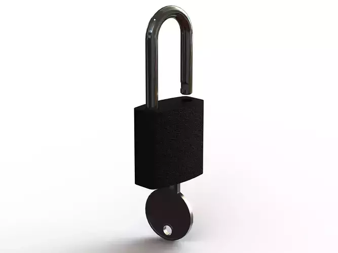 Solid Black Essential Padlock 3D model