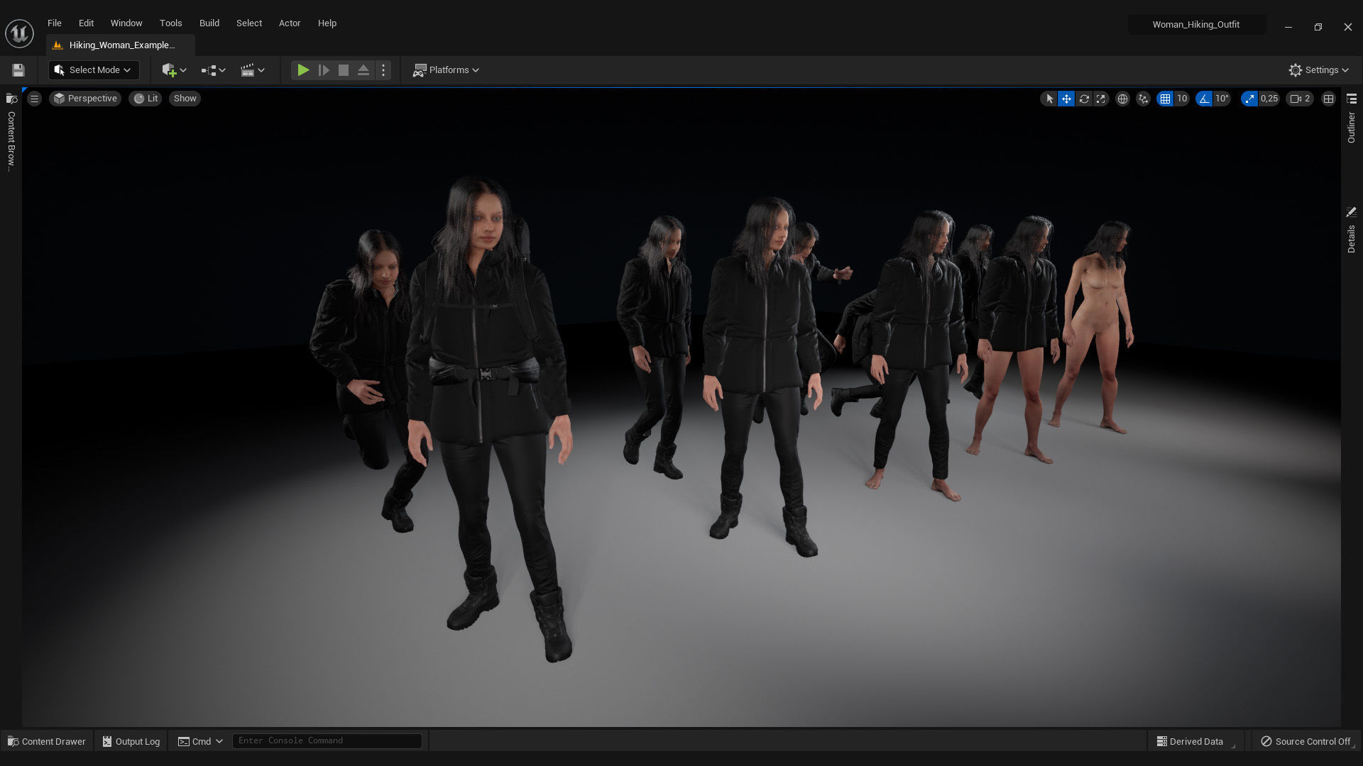 Woman Backpacker - Modular - Rigged Low-poly 3D model_8