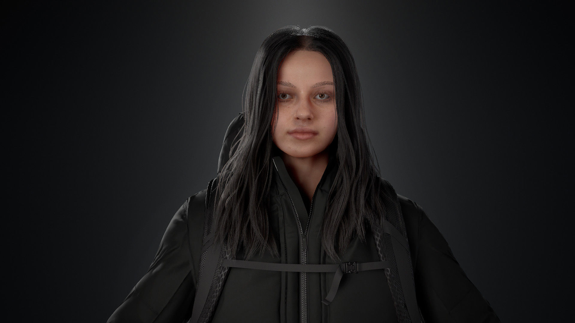 Woman Backpacker - Modular - Rigged Low-poly 3D model_20