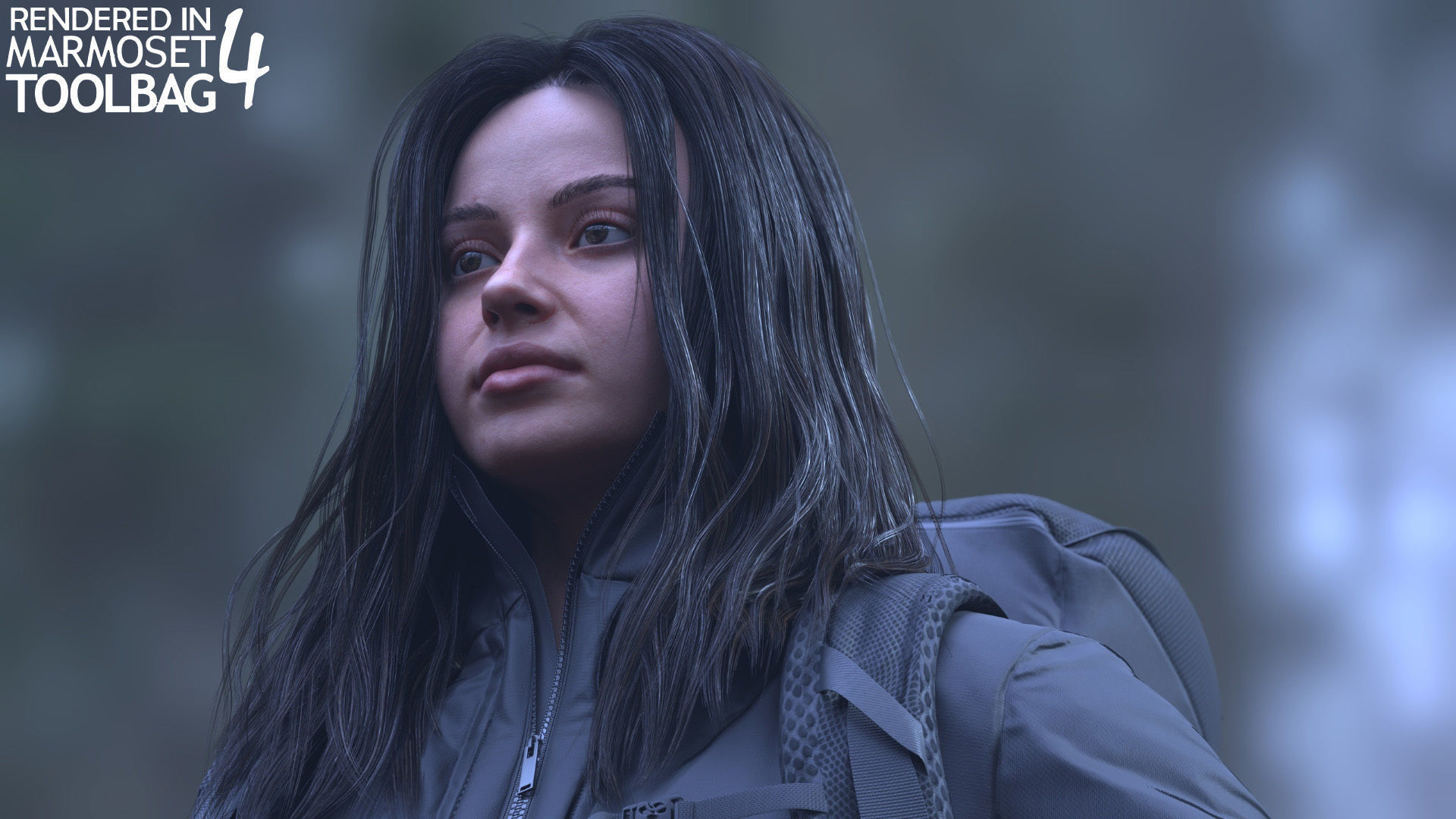 Woman Backpacker - Modular - Rigged Low-poly 3D model_7