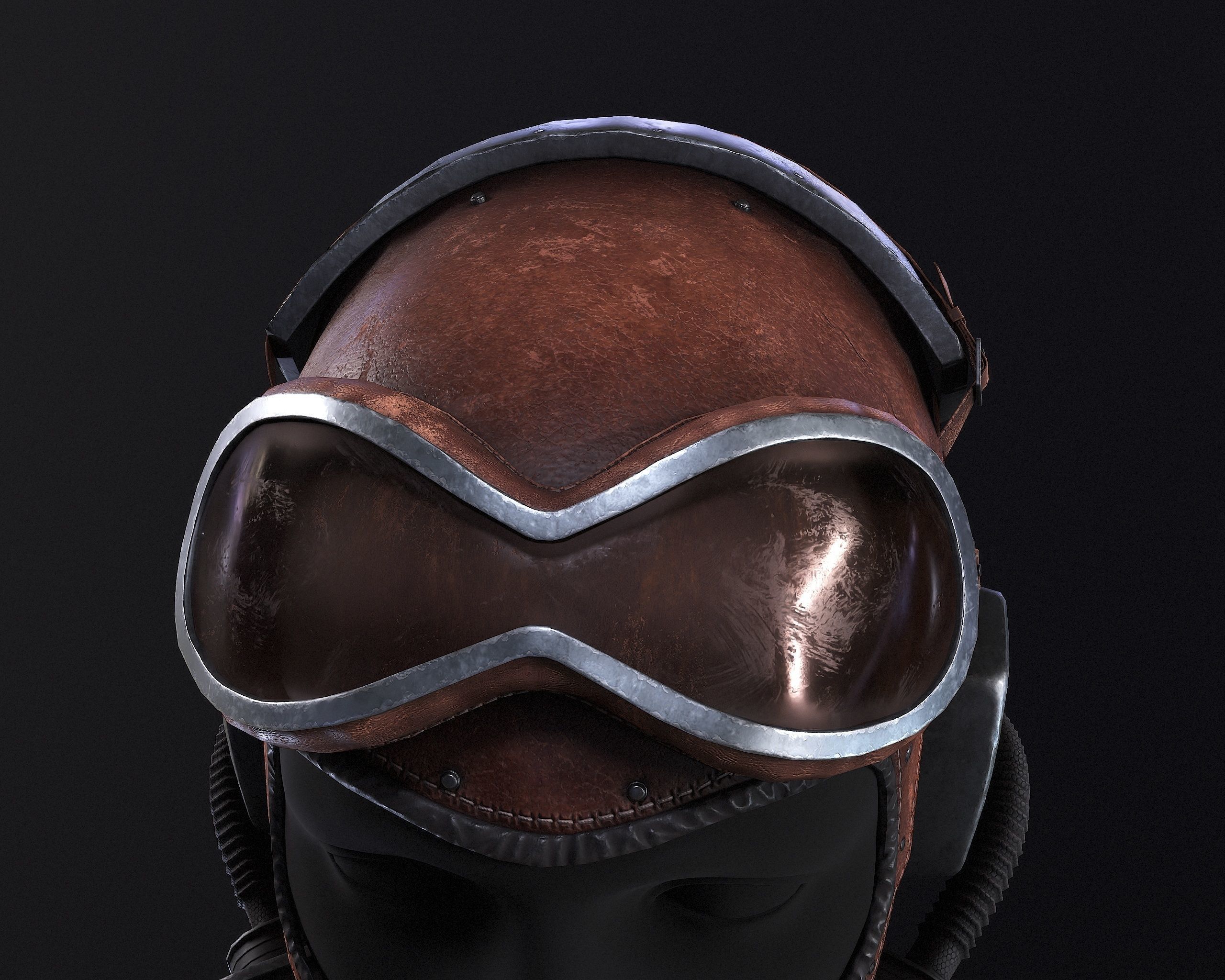 Steampunk Helmet Low-poly 3D model_11