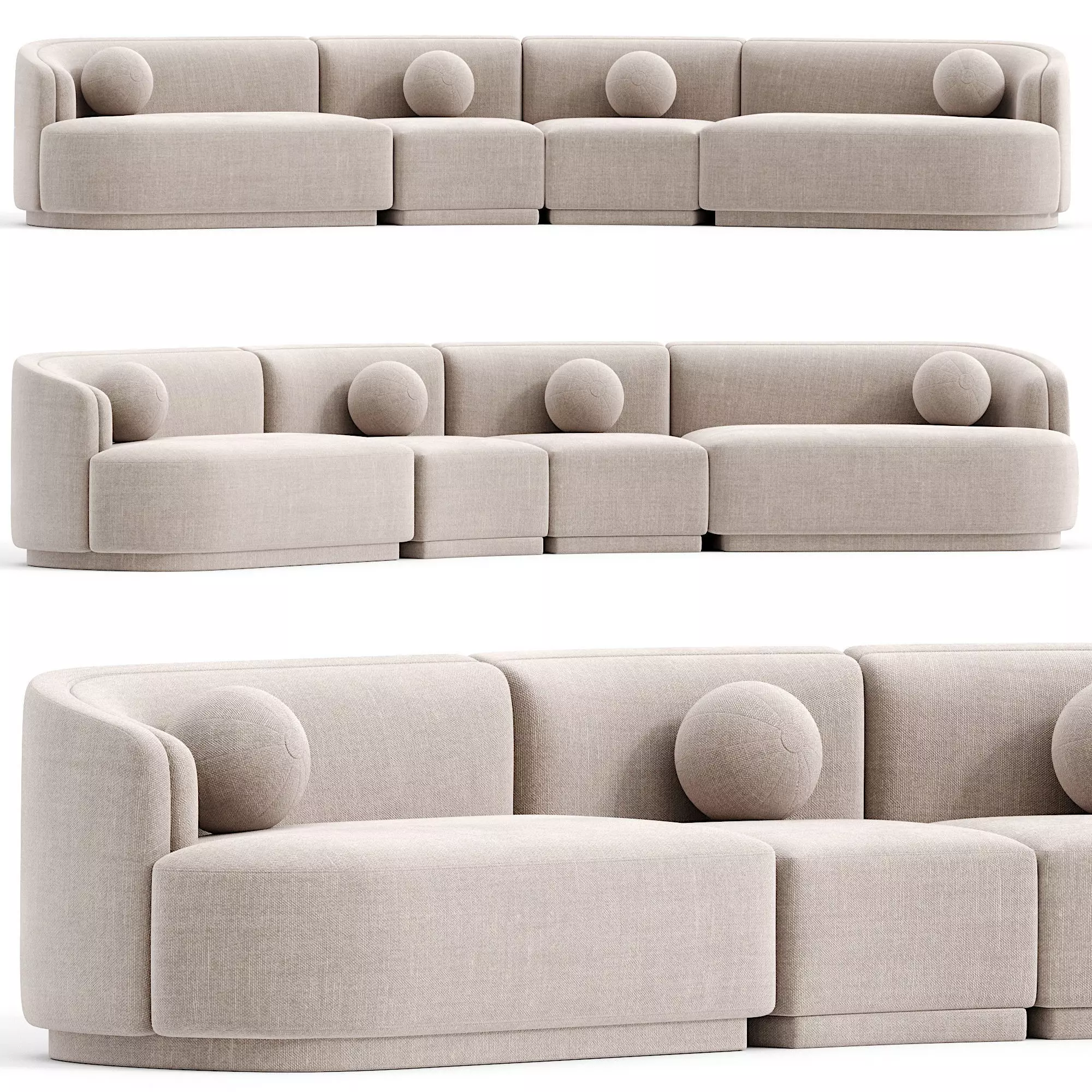 Swoosh Modular sofa  3D model_0