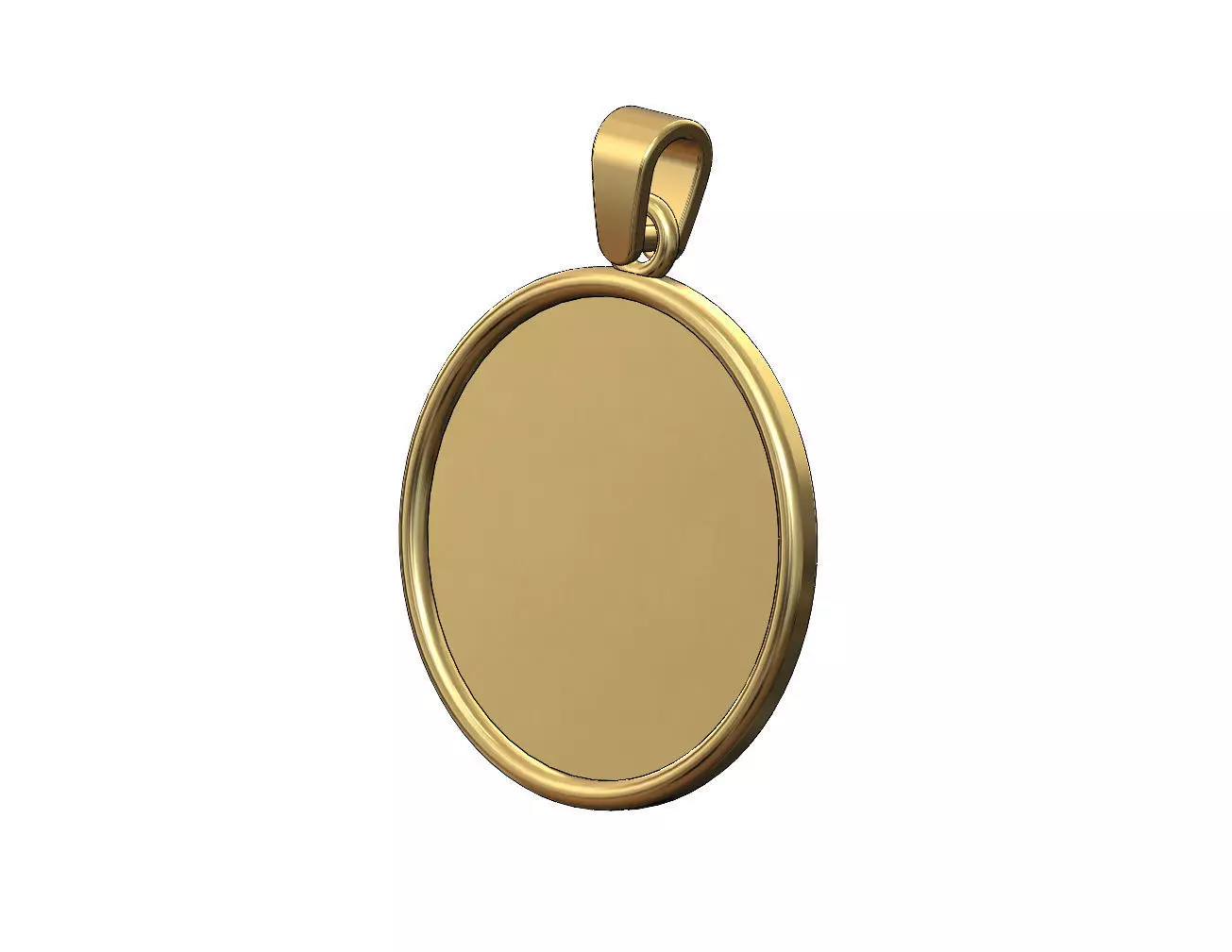 Simple engravable round pendant with bail 3D print model