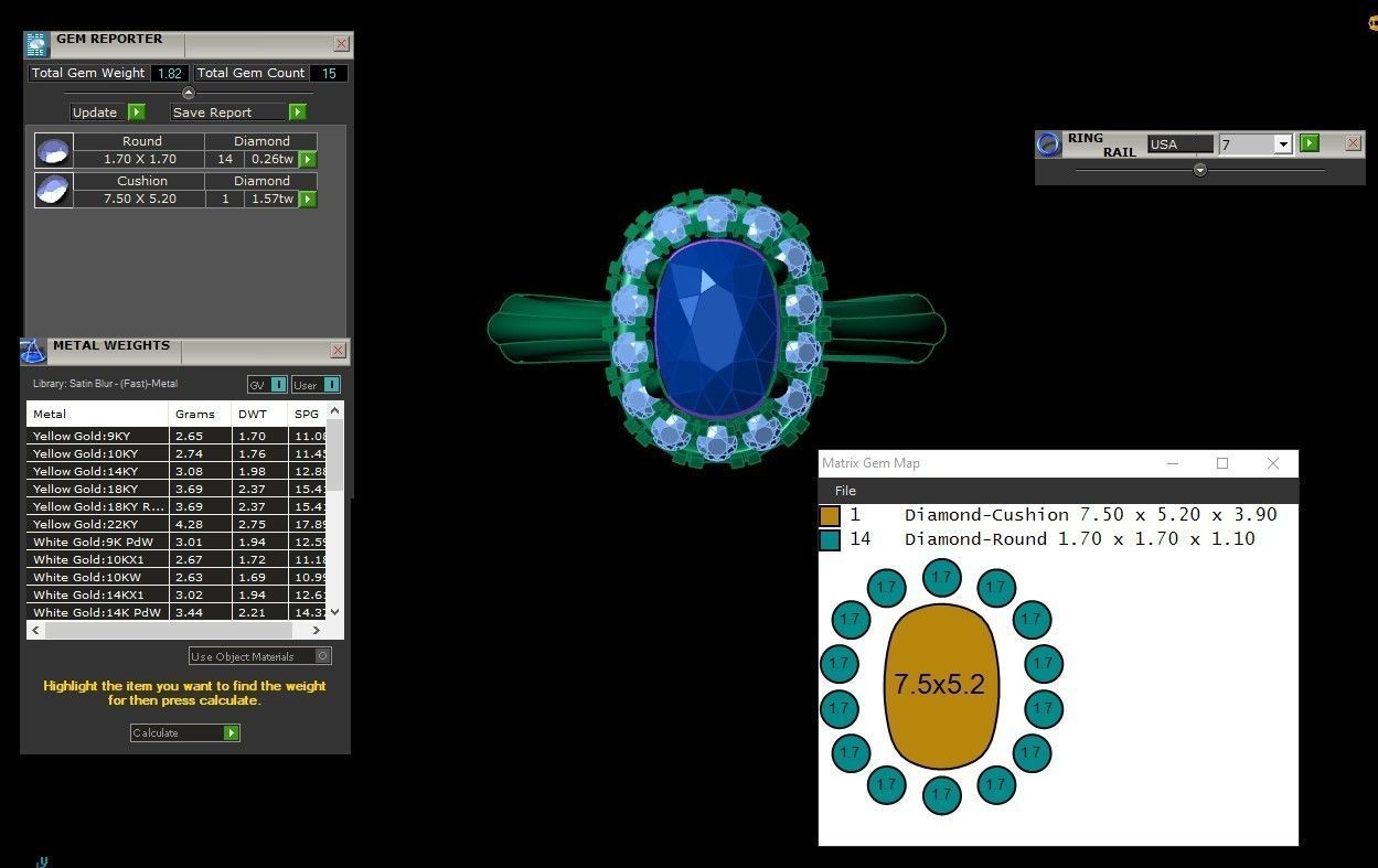 Ruby stone  Rose Gold Women Diamond Ring 3D print model 3D print model_2
