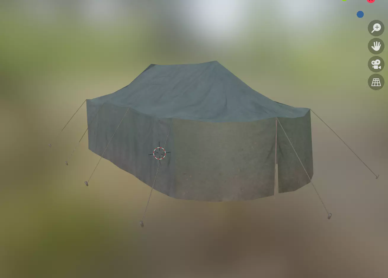 FABIRC TENT Low-poly 3D model_0
