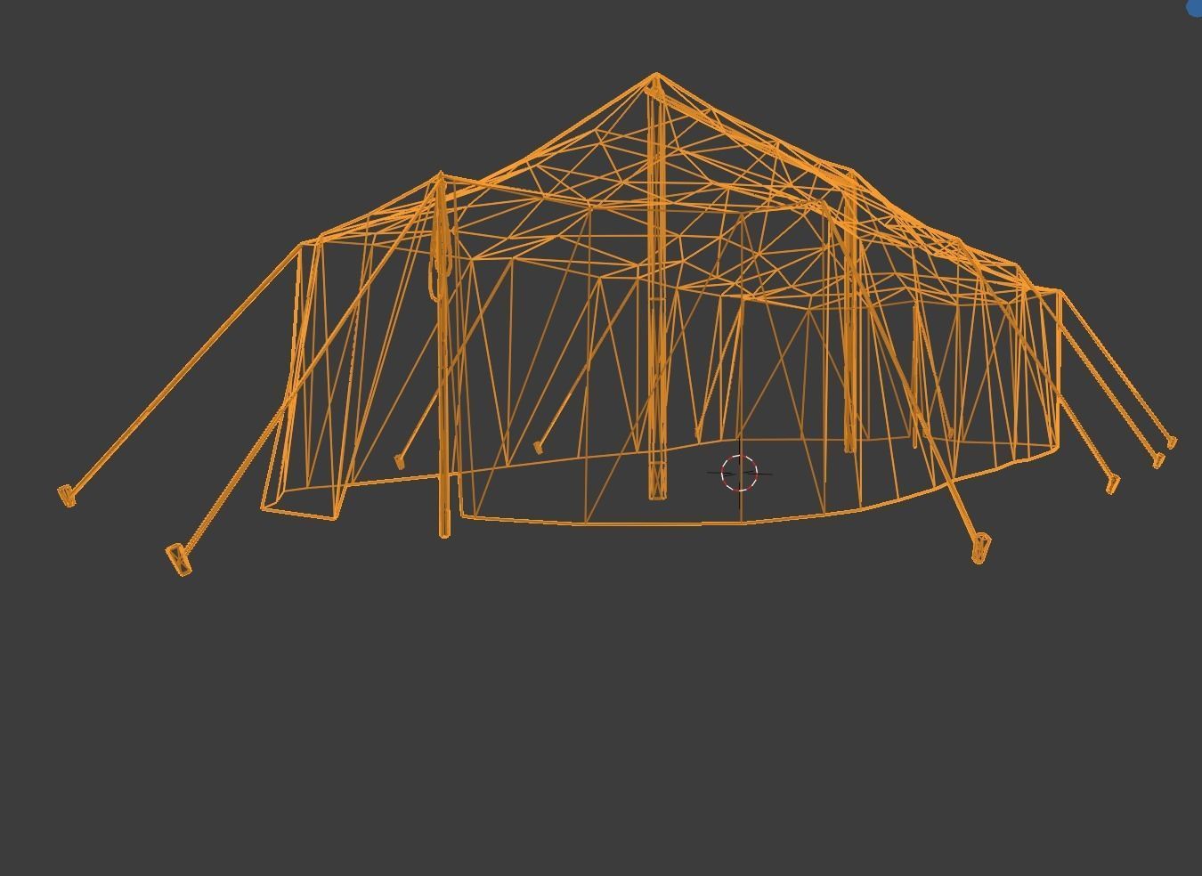 FABIRC TENT Low-poly 3D model_6