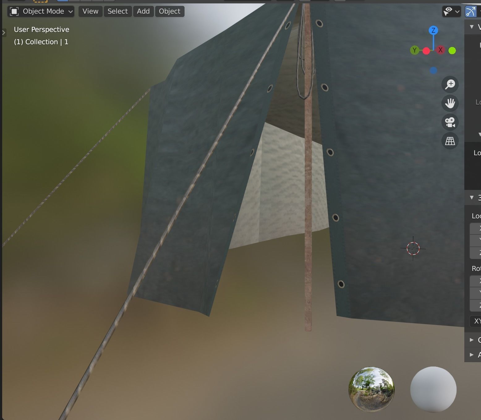 FABIRC TENT Low-poly 3D model_4