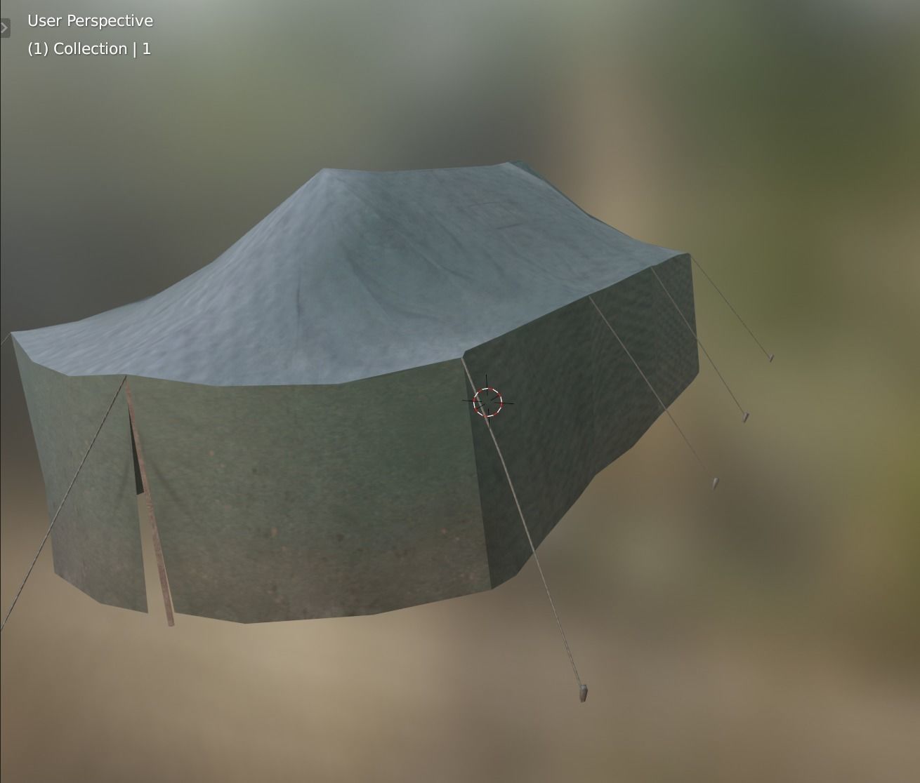 FABIRC TENT Low-poly 3D model_2