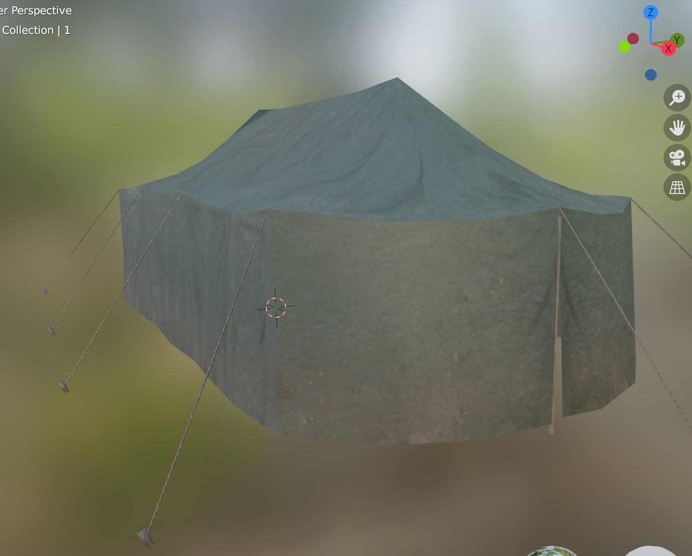 FABIRC TENT Low-poly 3D model_1