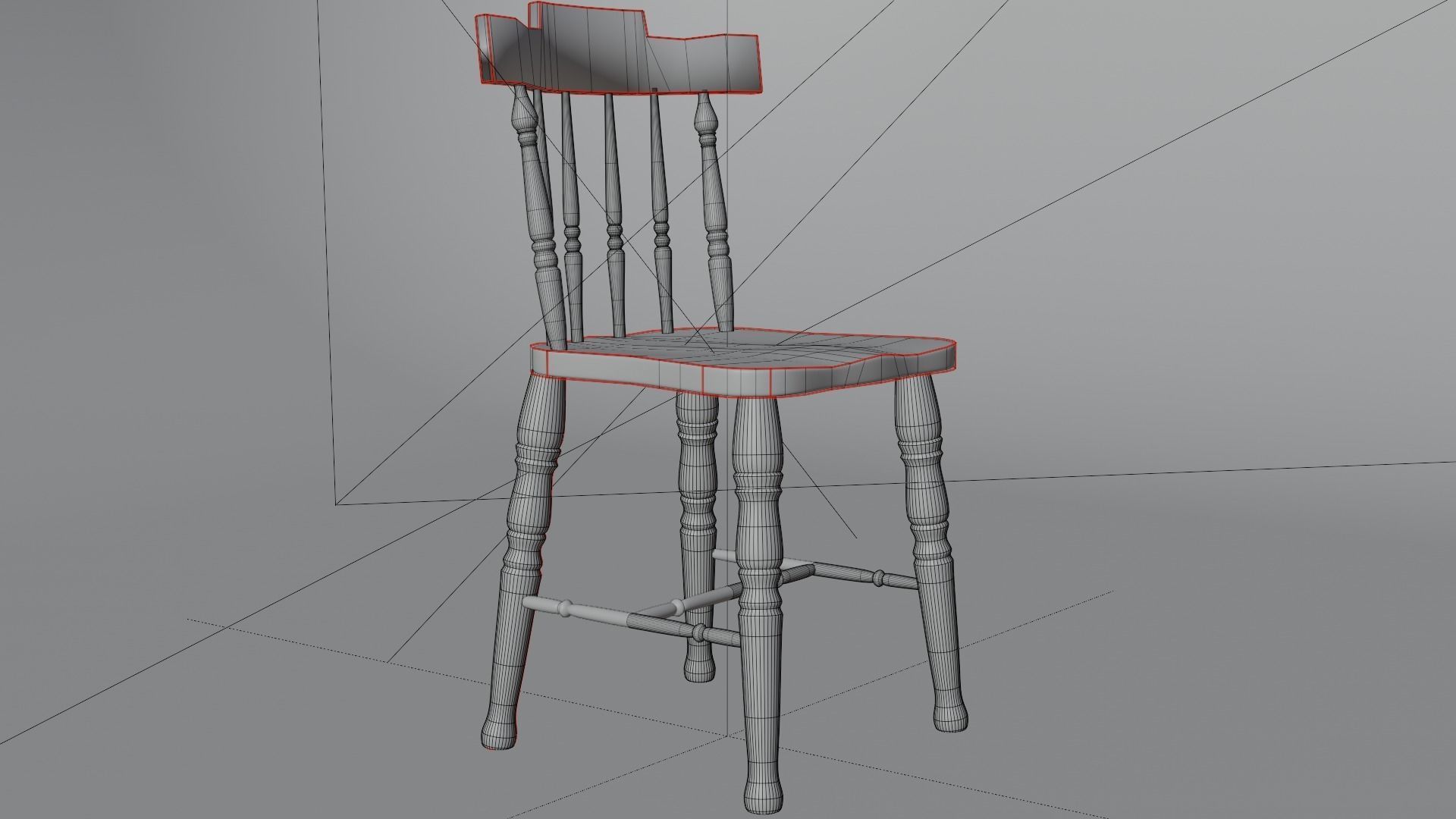 antique style chair 3D model_1