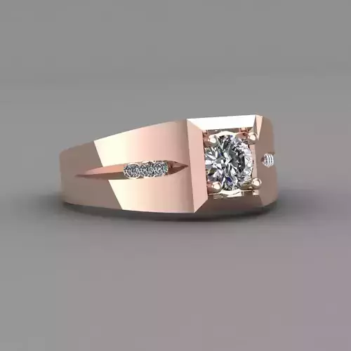 Rose Gold Men Diamond Ring 3D print model