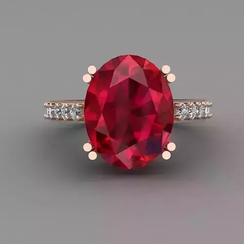 Rose Gold Women Diamond Ring 3D print model