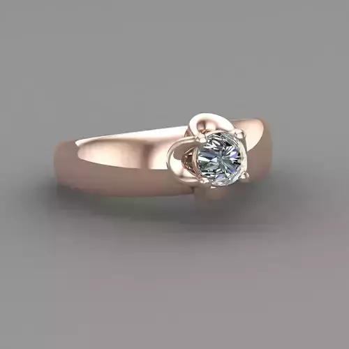 Rose Gold Women Diamond Ring 3D print model