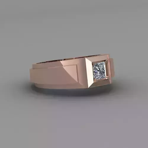 Rose Gold Men Diamond Ring 3D print model